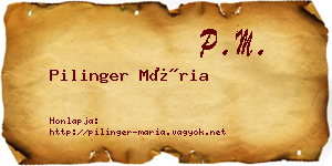 Pilinger Mária névjegykártya